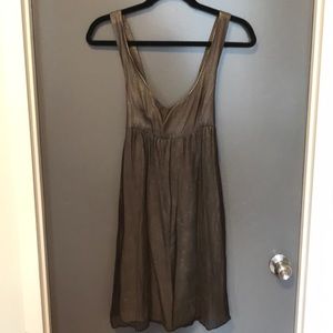 Rory Beca Size 2 Silver Cross-Back Cocktail Dress